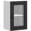 Image de vidaXL Armoire Murale de Cuisine avec Porte en Verre Lucca Noir, Meuble Mural de Cuisine, armoires murales avec Portes, Armoire Murale de Cuisine avec Portes