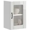 Image de vidaXL Armoire murale cuisine avec porte en verre Lucca blanc brillant