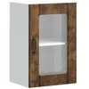 Image de vidaXL Armoire Murale de Cuisine avec Porte en Verre Lucca chêne fumé, Meuble Mural de Cuisine, armoires murales avec Portes, Armoire Murale de Cuisine avec Portes