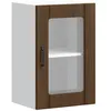 Image de vidaXL Armoire Murale de Cuisine et Porte en Verre Lucca chêne Marron, Meuble Mural de Cuisine, armoires murales avec Portes, Armoire Murale de Cuisine avec Portes
