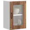 Image de vidaXL Armoire murale de cuisine avec porte en verre Lucca vieux bois