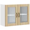 Image de vidaXL Armoire Murale de Cuisine avec Porte vitrée Lucca en chêne Sonoma