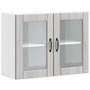 Image de vidaXL Armoire Murale de Cuisine avec Porte vitrée Lucca Bois d'ingénierie Sonoma Gris