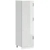 Image de vidaXL Armoire de Cuisine Lucca Blanc Brillant Bois d'ingénierie, Armoire de Cuisine Haute, Armoire de Cuisine indépendante, Placard de Cuisine indépendant