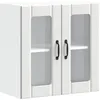 Image de vidaXL Armoire Murale de Cuisine avec Porte en Verre Lucca Blanc