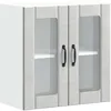 Image de vidaXL Armoire Murale de Cuisine avec Porte en Verre Lucca Gris béton