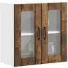 Image de vidaXL Armoire murale de cuisine avec porte vitrée "Lucca" Chêne fumé Bois d'ingénierie