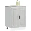 Image de vidaXL Armoire de cuisine Porto gris béton bois d'ingénierie
