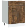 Image de vidaXL Armoire de Cuisine Porto chêne fumé Bois d'ingénierie, Meuble d'évier, Meuble de Cuisine avec tiroir, Meuble de Cuisine à tiroir