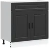 Image de vidaXL Armoire de Cuisine Porto Noir Bois d'ingénierie
