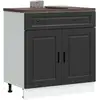 Image de vidaXL Armoire de cuisine Porto noir bois d'ingénierie