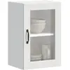Image de vidaXL Armoire murale de cuisine avec porte en verre Porto blanc