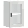 Image de vidaXL Armoire Murale Cuisine avec Porte en Verre Porto Blanc Brillant