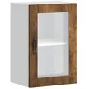 Image de vidaXL Armoire Murale de Cuisine avec Porte en Verre Porto chêne fumé, Meuble Mural de Cuisine, Armoire pour Mur de Cuisine, Armoire de Cuisine sur Mur