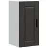 Image de vidaXL Armoire Murale de Cuisine Porto Noir Bois d'ingénierie, Meuble Mural de Cuisine, Armoire pour Mur de Cuisine, Armoire Murale avec Porte