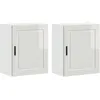 Image de vidaXL Armoires murales de Cuisine 2 pcs Porto Blanc Brillant, Meuble Mural de Cuisine, Armoire pour Mur de Cuisine, Armoire Murale avec Porte