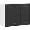 Image de vidaXL Armoire Murale de Cuisine Porto Noir Bois d'ingénierie, Meuble Mural de Cuisine, Armoire pour Mur de Cuisine, Armoire Murale avec Portes