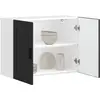 Image de vidaXL Armoire murale de cuisine Porto noir bois d'ingénierie