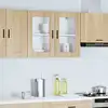 Image de vidaXL Armoire murale de cuisine et porte en verre Porto chêne sonoma