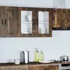 Image de vidaXL Armoire murale de cuisine avec porte en verre Porto chêne fumé