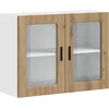 Image de vidaXL Armoire Murale de Cuisine Porte en Verre Porto chêne Artisanal, Meuble Mural de Cuisine, armoires murales avec Portes, Armoire Murale de Cuisine avec Portes