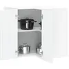 Image de vidaXL Armoire murale d'angle de cuisine Porto blanc brillant