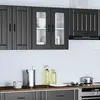 Image de vidaXL Armoire murale de cuisine avec porte en verre Porto noir