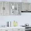 Image de vidaXL Armoire murale de cuisine avec porte en verre Porto sonoma gris