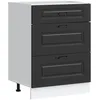 Image de vidaXL Meuble Bas de Cuisine « Kalmar » Bois d'ingénierie Noir
