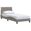 Image de vidaXL Cadre de lit sans Matelas Hanko Taupe 90x190 cm Tissu