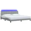 Image de vidaXL Cadre de lit sans Matelas Hanko Gris Clair 200x200 cm Tissu