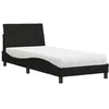 Image de vidaXL Lit avec Matelas Hanko Noir 90x190 cm Tissu, Meuble de Chambre à Coucher, lit Simple, lit à Panneaux, sommier, lit avec Matelas