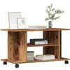 Image de vidaXL Meuble TV avec roulettes vieux bois 80x40x45 cm bois ingénierie
