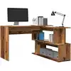 Image de vidaXL Bureau d'angle vieux bois 200,5x50x76 cm bois d'ingénierie