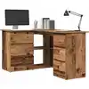 Image de vidaXL Bureau d'angle vieux bois 145x100x76 cm bois d'ingénierie