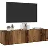Image de vidaXL Meuble TV mural vieux bois 120x30x30 cm bois d'ingénierie