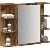 Image de vidaXL Armoire à miroir de salle de bain vieux bois bois d'ingénierie