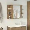 Image de vidaXL Armoire à miroir de salle de bain chêne artisanal 80x20,5x64 cm