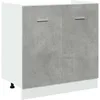 Image de vidaXL Meuble Bas Lyon, Gris Béton, 80x46x81,5 cm, Bois d’ingénierie, Idéal pour Cuisine et Salle de Bain, Armoire sous-évier, Fixable au Mur, Meuble de Cuisine
