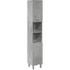 Image de vidaXL Armoire de Salle de Bain Gris béton 30x30x179 cm Aggloméré