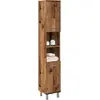 Image de vidaXL Armoire de salle de bain vieux bois 30x30x179cm bois ingénierie