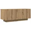 Image de vidaXL Meuble TV avec lumières LED chêne Artisanal Bois d'ingénierie, Support TV, Meuble multimédia, Console TV, Meuble HiFi, Centre de Divertissement