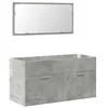 Image de vidaXL Armoire de Bain avec Miroir Gris béton Bois d'ingénierie, Armoire de Salle de Bain, Meuble de Salle de Bain, Meuble de Toilette