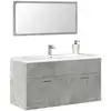 Image de vidaXL Armoire de bain avec miroir gris béton bois d'ingénierie