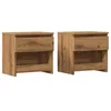 Image de vidaXL Tables de Chevet 2 pcs chêne Artisanal 40x30x39 cm, Table d'appoint, Armoire de lit, Table d'appoint pour la Chambre, Table de Nuit