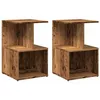 Image de vidaXL Tables de Chevet 2 pcs Vieux Bois 35x35x55 cm Bois d'ingénierie, Table d'appoint, Armoire de lit, Table d'appoint pour Chambre, Table de Nuit
