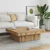 Image de vidaXL Table basse chêne artisanal 90x90x28 cm bois d'ingénierie