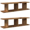 Image de vidaXL Étagères murales 2 pcs Vieux Bois 75x18x20 cm Bois d'ingénierie, étagère Flottante, étagère de buanderie, étagère pour CD