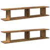Image de vidaXL Étagères murales 2 pcs Vieux Bois 105x18x20cm Bois d'ingénierie, étagère Flottante, étagère de buanderie, étagère pour CD