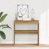 Image de vidaXL Table console chêne artisanal 80x30x80 cm bois d'ingénierie